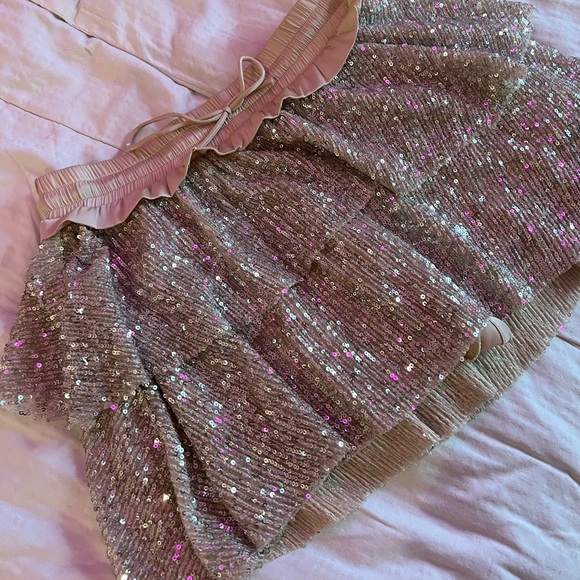 SHUG CHAMPAGNE FLO SEQUIN SKIRT XS - Picture 2 of 6